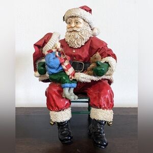 VTG Midwest Importers Cannon Falls Fabric Mache Santa & Boy